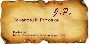 Johancsik Piroska névjegykártya