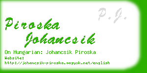 piroska johancsik business card